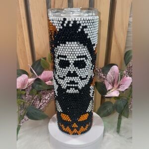 Beaded Halloween Tumbler with myers